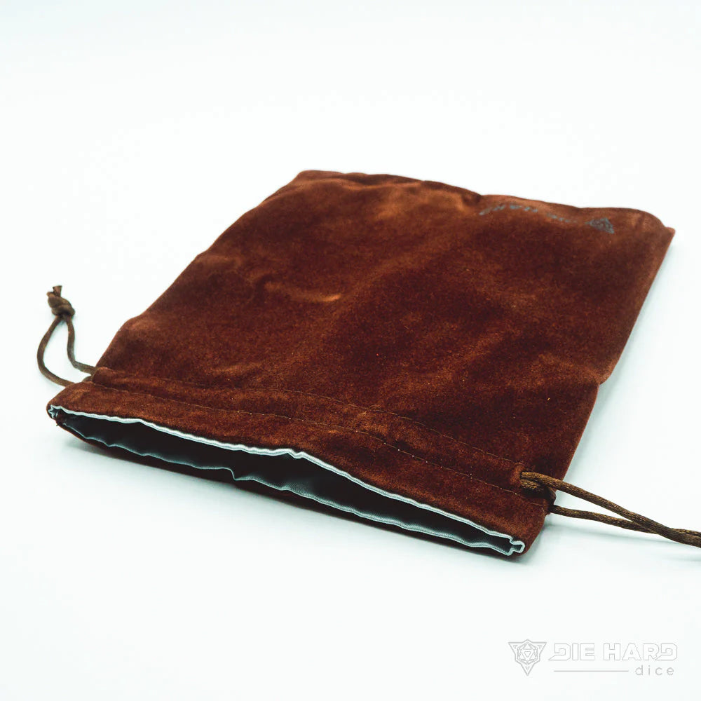 Die Hard Dice: Velvet Dice Bag - Medium Brown