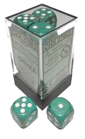 Chessex Dice: Menagerie 10: 16mm D6 Marvle Oxi Copper (12)