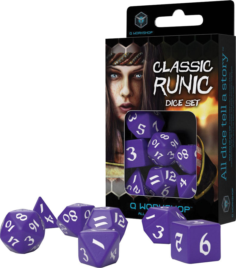 Classic Runic Dice Set Purple & White (7)