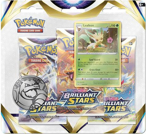 Pokemon TCG: Sword & Shield - Brilliant Stars Three Booster Leafeon