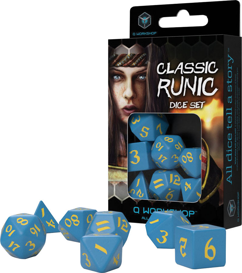 Classic Runic Dice Set Blue & Yellow (7)
