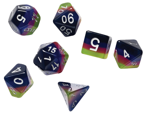 Sirius Dice RPG Set (7): Pink Green Blue