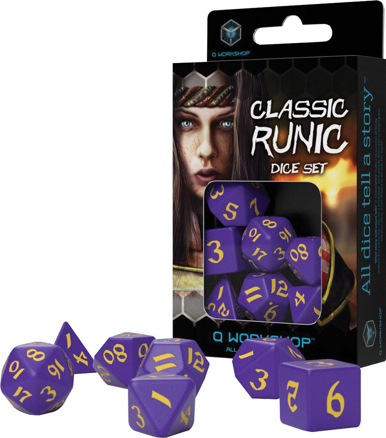 Classic Runic Dice Set Purple & Yellow (7)