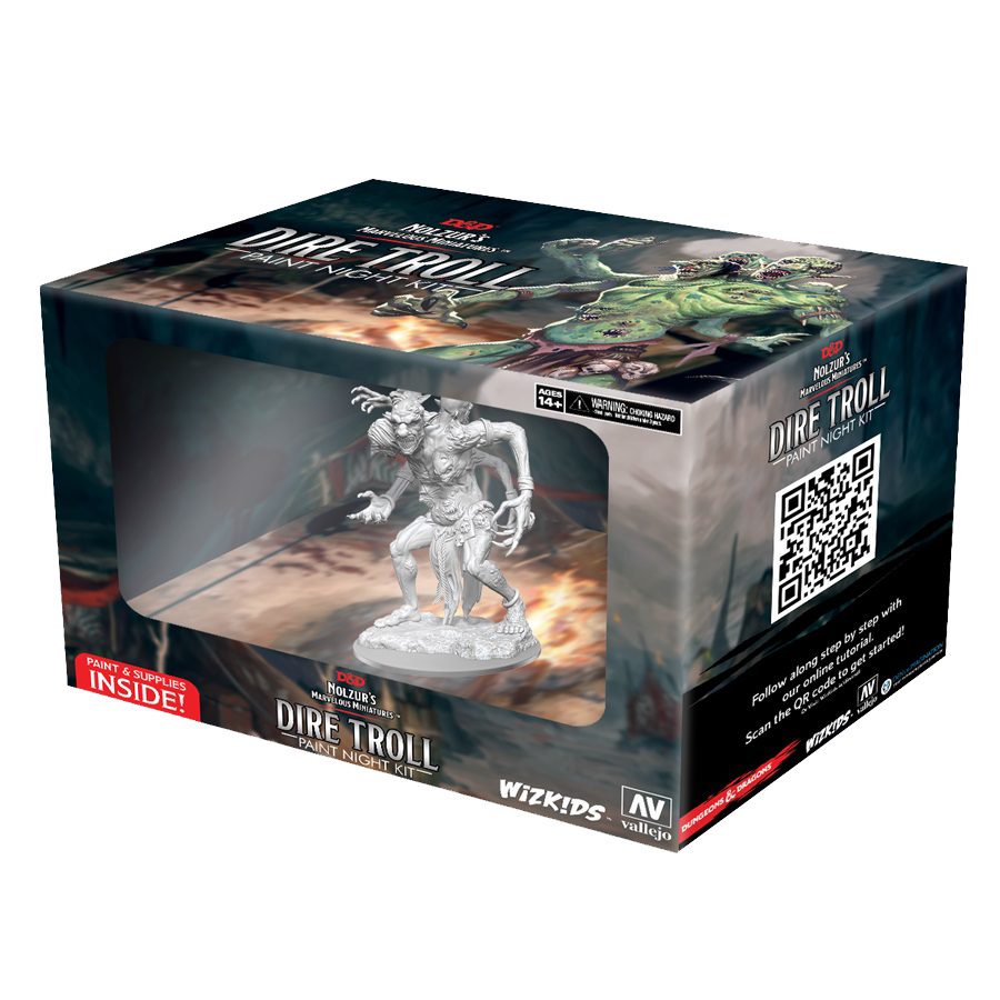 Dungeons & Dragons Nolzur's Marvelous Miniatures: Dire Troll Paint Night Kit 6