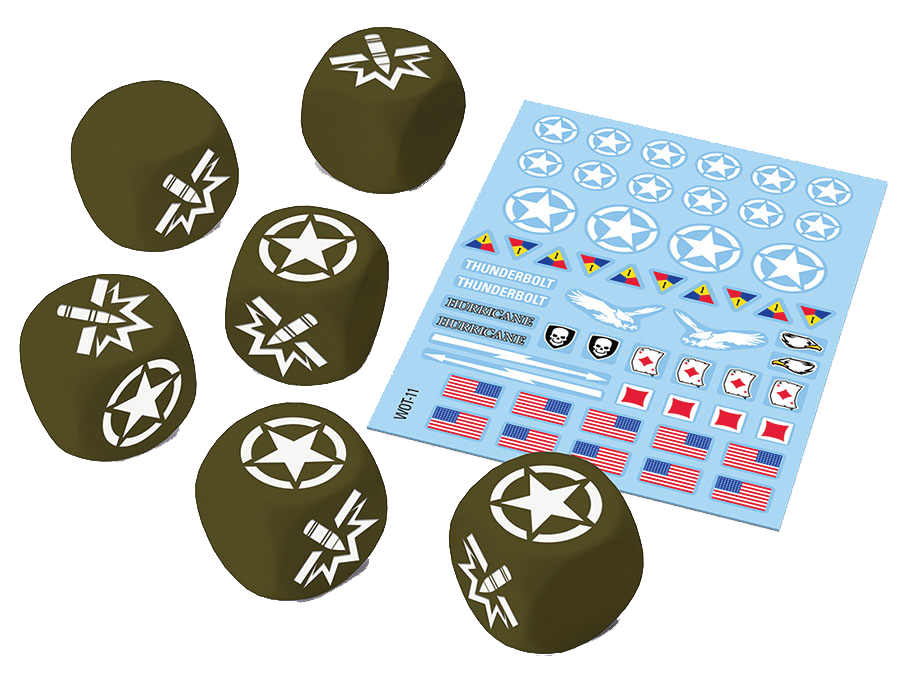 World of Tanks: Miniatures Game - American Upgrade Pack Dice (6) & Decal (1)