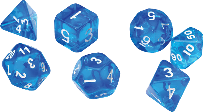 Sirius Dice RPG Set (7): Translucent Blue Resin