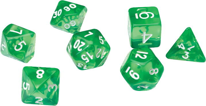 Sirius Dice RPG Set (7): Translucent Green Resin
