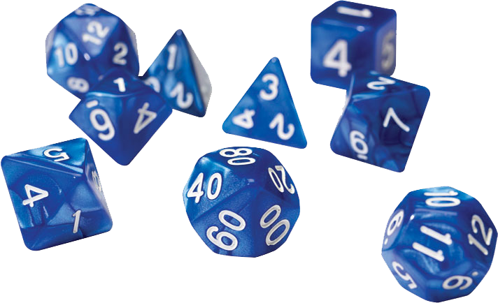 Sirius Dice RPG Set (7): Pearl Blue Acrylic