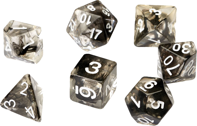 Sirius Dice RPG Set (7): Black Cloud Transparent Resin