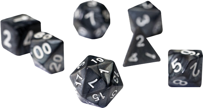 Sirius Dice RPG Set (7): Pearl Charcoal Grey Acrylic