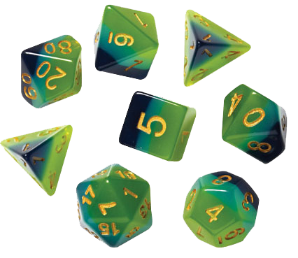 Sirius Dice RPG Set (7): Green Blue Translucent