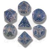 Elvish Dice Set Transparent/Blue (7)