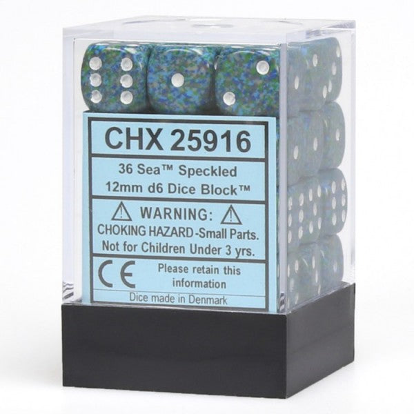 Chessex Dice: Speckled: Sea 12mm D6 Block (36)