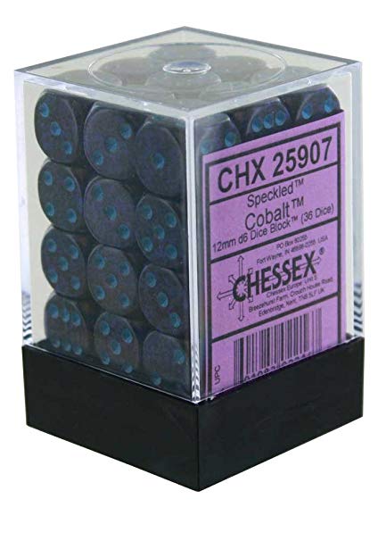 Chessex Dice: Speckled: Golden Cobalt 12mm D6 Block (36)