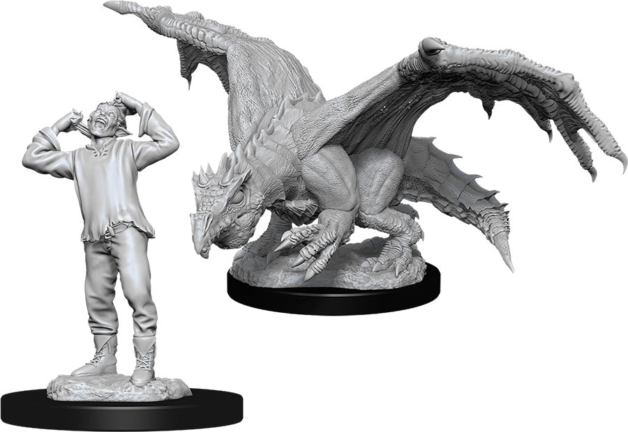 D & D Nolzur`s Marvelous Unpainted Miniatures: W11 Green Dragon Wyrmling & Afflicted Elf