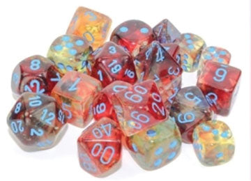 Chessex Dice: Nebula: 12mm d6 Primary/blue Luminary Dice Block (36 dice)