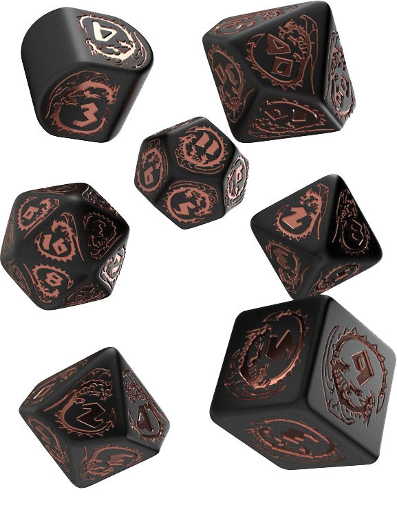 Dragons: Modern Dice Set Black/Copper (7)