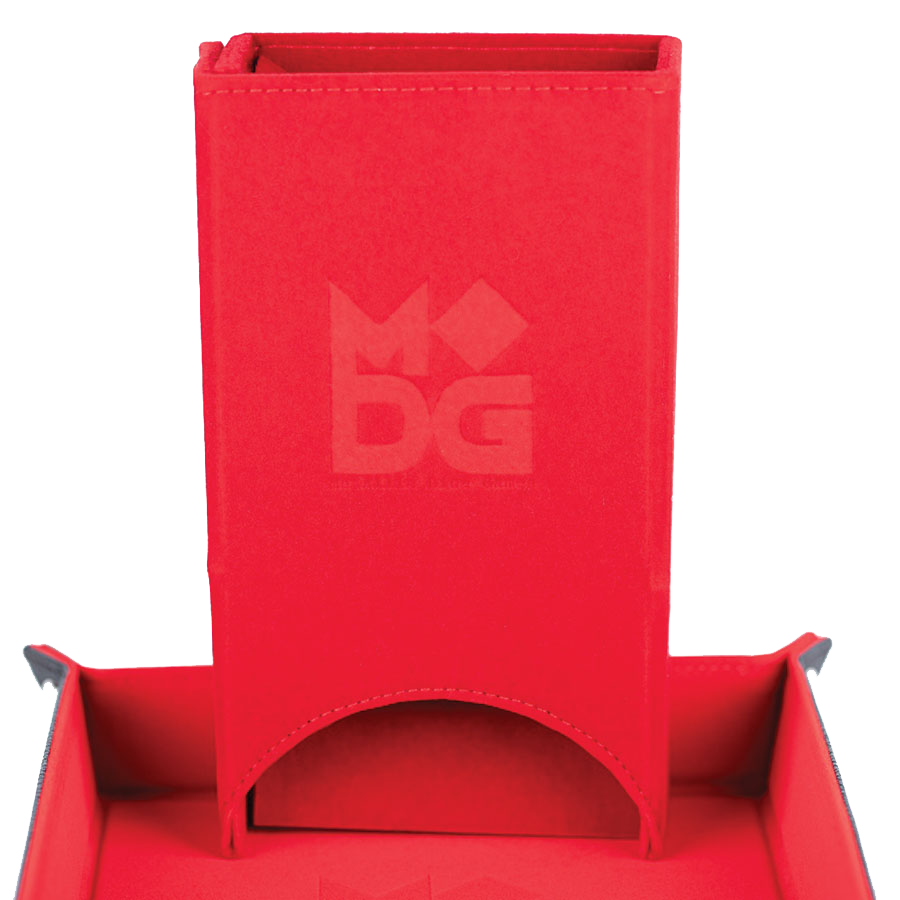 Fold Up Velvet Dice Tower: Red