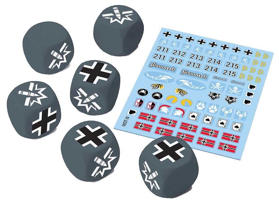 World of Tanks: Miniatures Game - German Upgrade Pack Dice (6) & Decal (1)