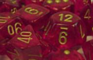 Chessex Dice: Borealis 2: 16mm D6 Magenta/Gold (12)