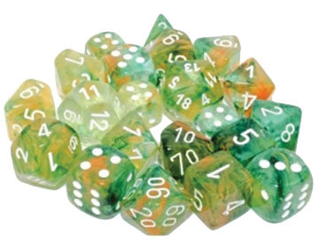 Chessex Dice: Nebula: Polyhedral Spring/white Luminary 7-Die Set