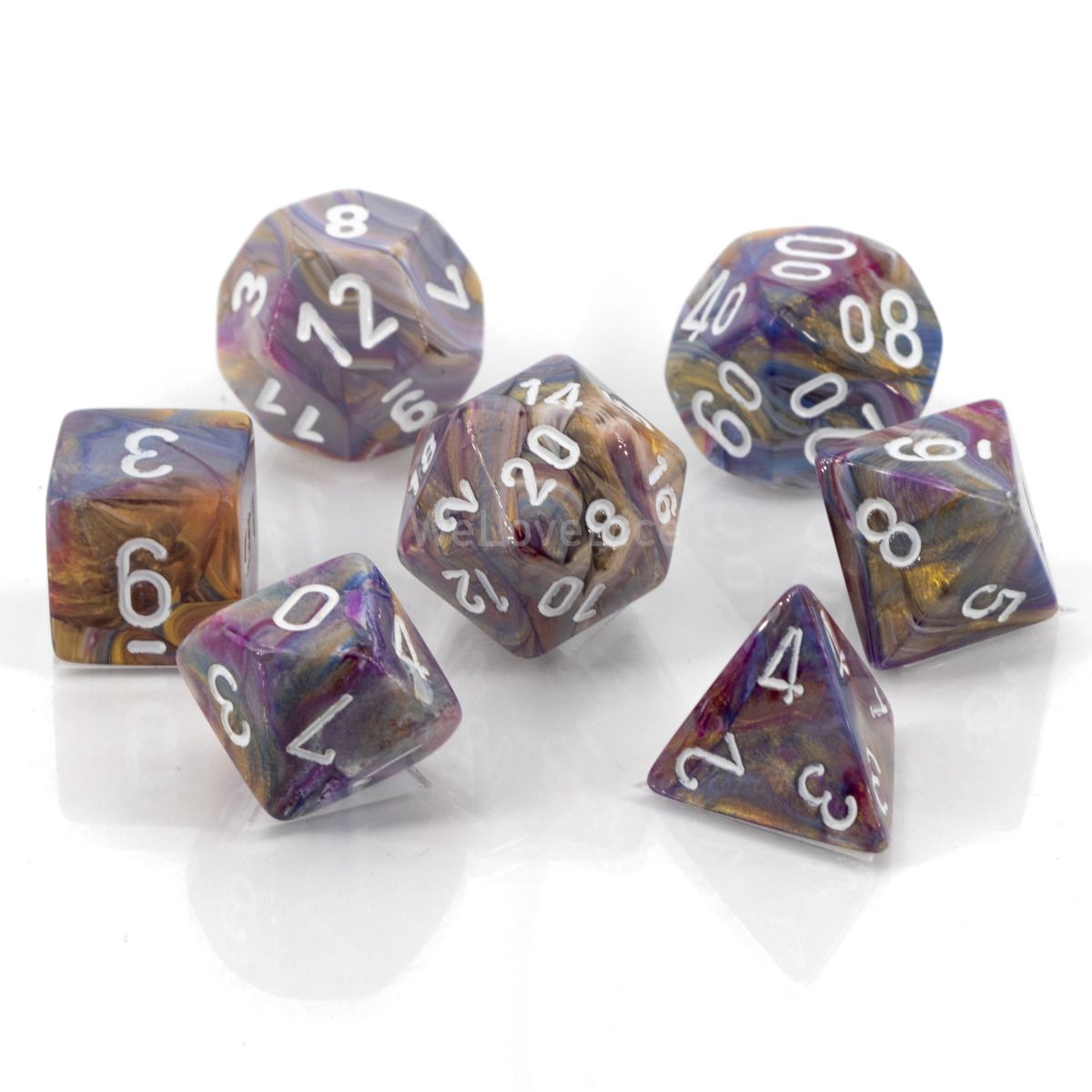Chessex: Festive Mini-Polyhedral Carousel/white 7-Die Set