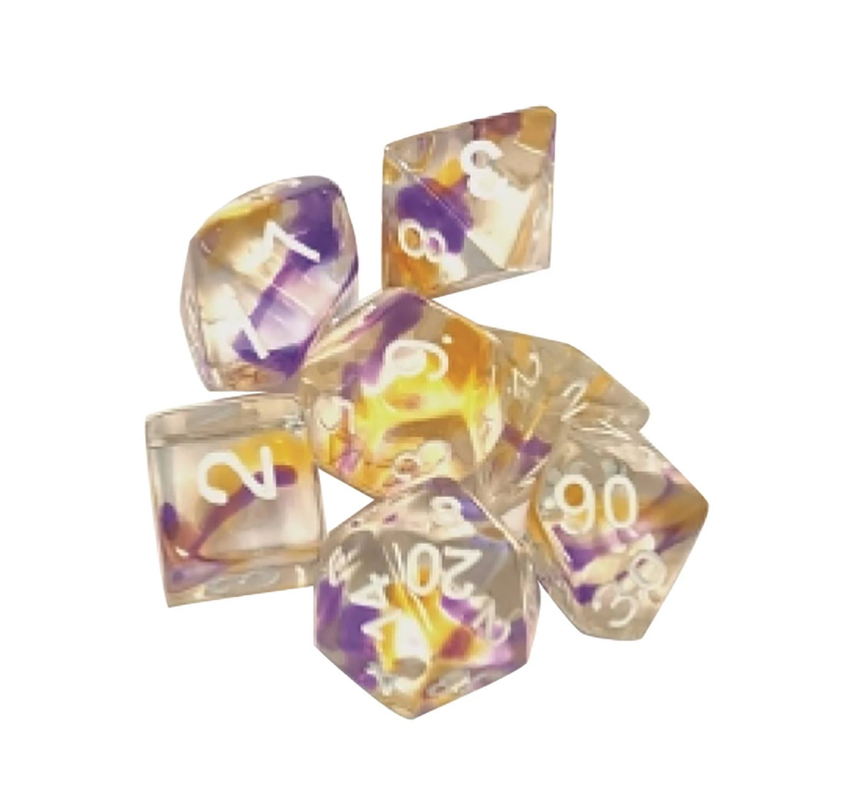 Sirius Dice RPG Dice Set (7): Violet Swirl