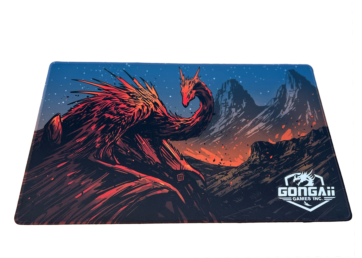 Gongaii Games Volcano Dragon Playmat Stitched