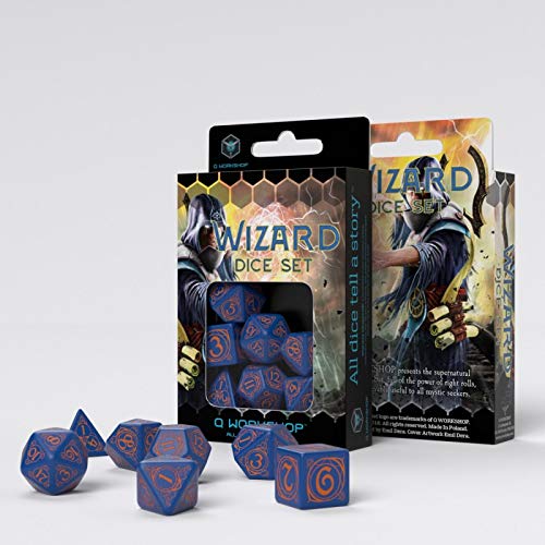 Wizard Dice Set Dark Blue/Orange