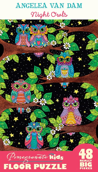 Pomegranate Artpiece Puzzle: Floor Puzzle - Angelea Van Dam: Night Owls Floor Puzzle