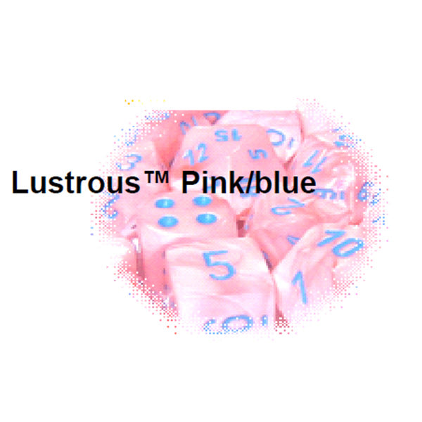 Chessex Dice: Lab Dice Lustrous: Poly Pink/Blue (7)