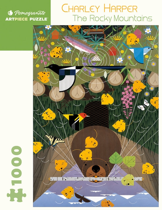 Pomegranate Artpiece Puzzle: 1000 Pieces - Charley Harper - The Rocky Mountains