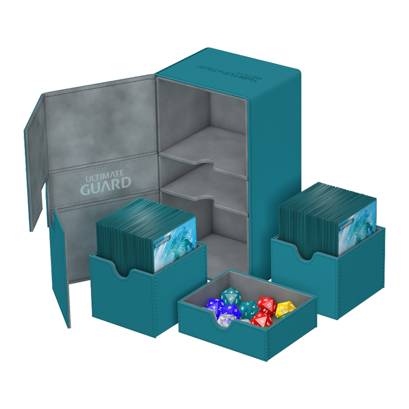 Ultimate Guard Twin Flip'n'Tray 200+ Standard Size Petrol Blue