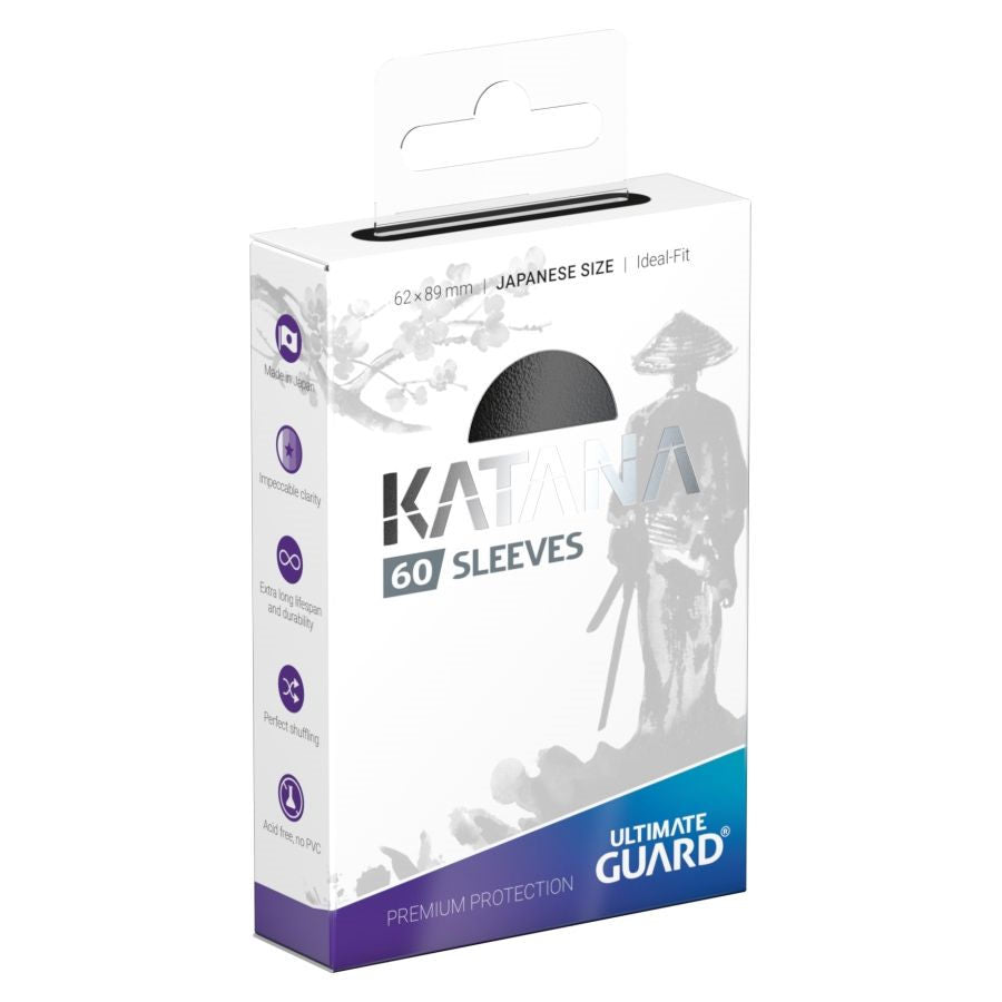 Ultimate Guard Sleeves Katana Black Japanese Size 60-Count