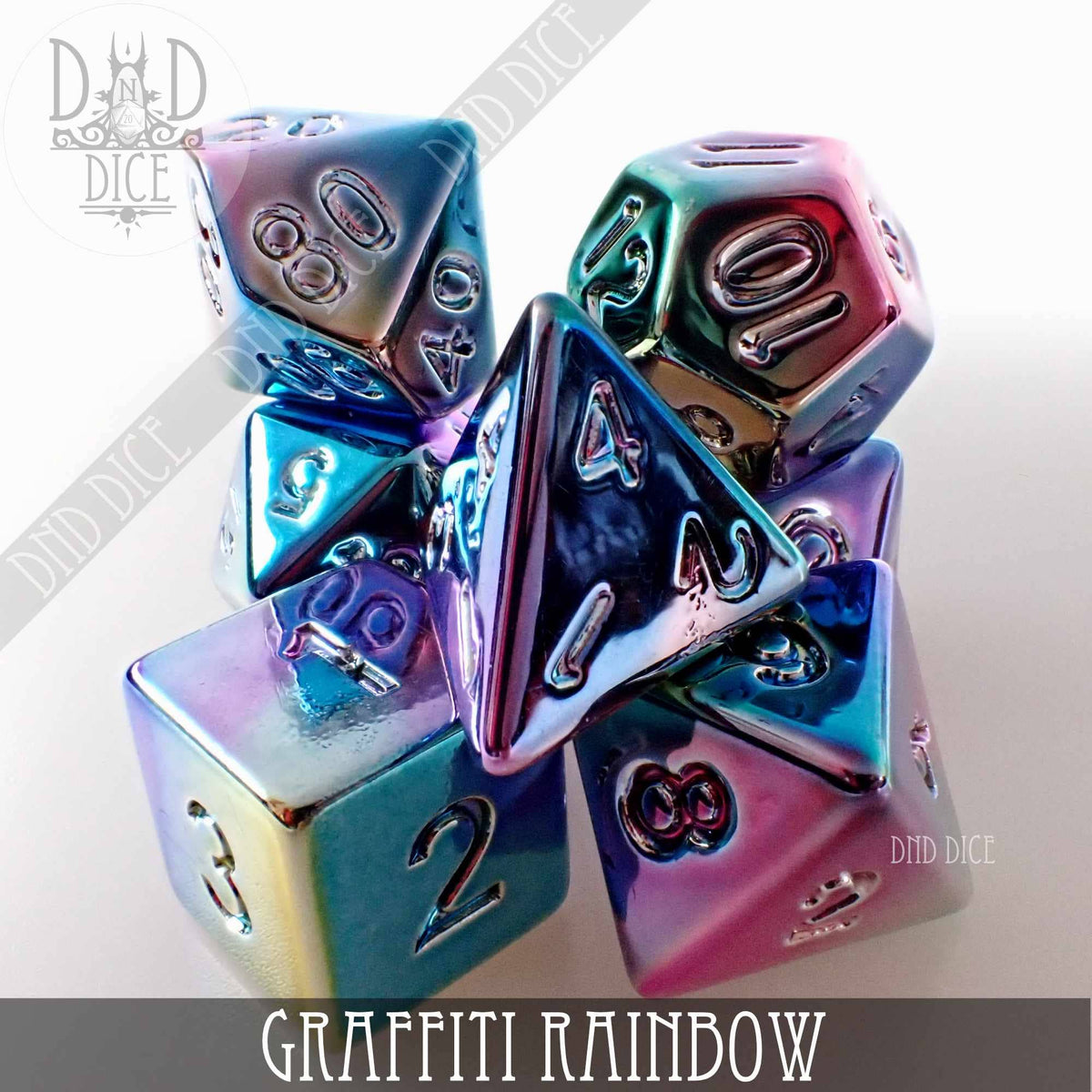 DND Dice - Graffiti Rainbow