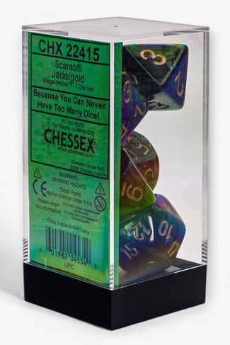 Chessex: Scarab: Mega-hedral Jade/gold 7-Die Set