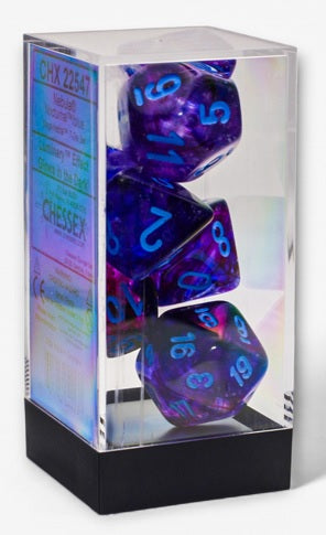 Chessex: Nebula: Mega-hedral Nocturnal/blue 7-Die Set