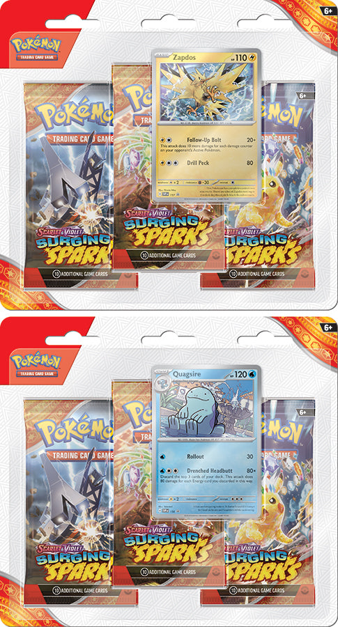 Pokemon TCG: Scarlet & Violet - Surging Spark Three-Pack Blister