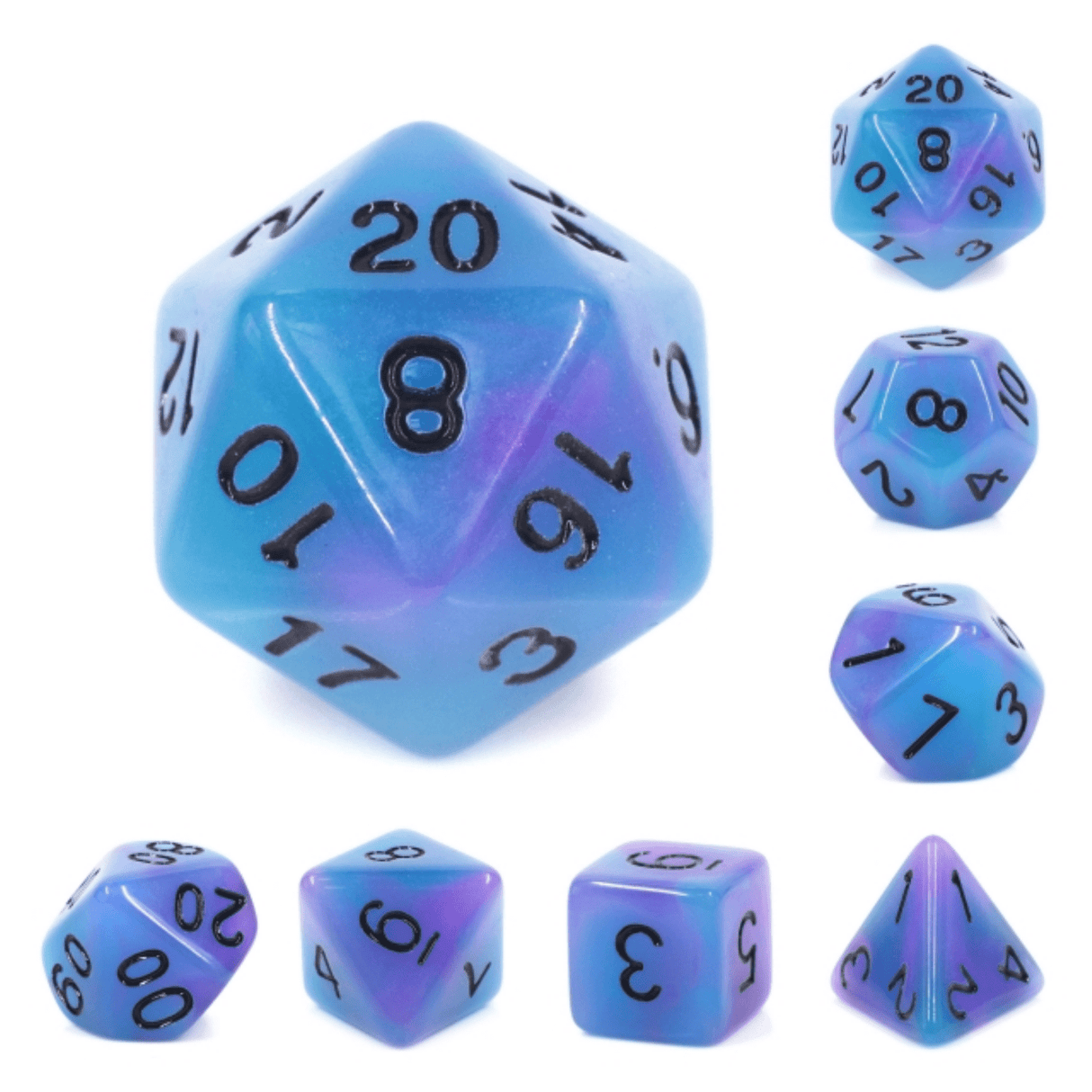 Foam Brain: Glow in the Dark Supernova RPG Dice Set