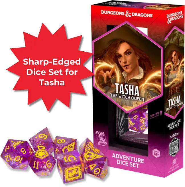 Sirius Dice D & D Adventure Dice Set Tasha the Witch Queen - Sharp Edged Dice