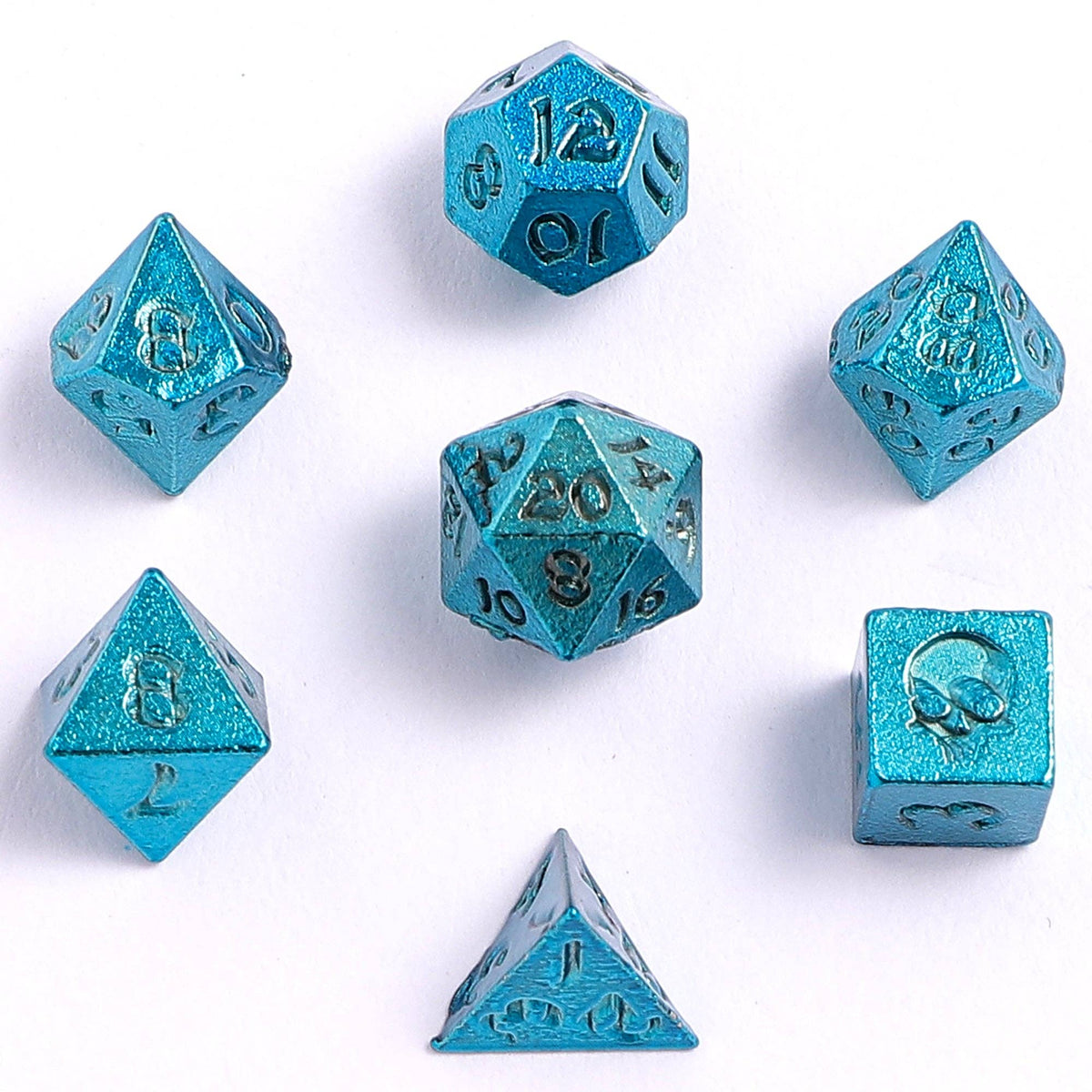 Hymgho Premium Dice - Unseelie Mini RPG Dice set - Blue