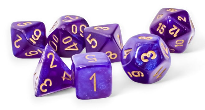 Chessex: Borealis: Mega-hedral Royal Purple/gold Luminary 7-Die Set