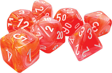 Chessex- Festive: Mega-hedral Dahlia/white 7-Die