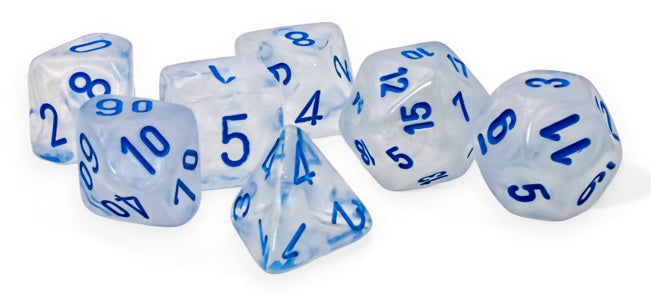 Chessex: Borealis: Mega-hedral Icicle/light blue Luminary 7-Die Set