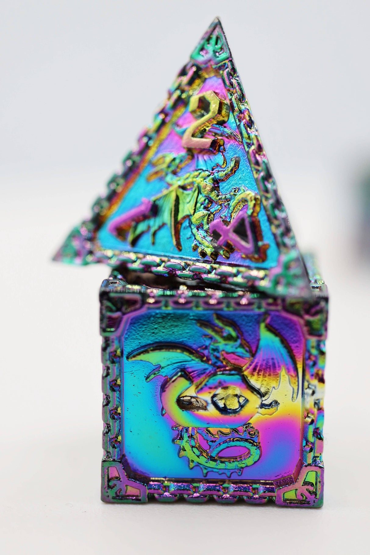 Foam Brain: Chained Dragon: Mystic - Metal RPG Dice Set
