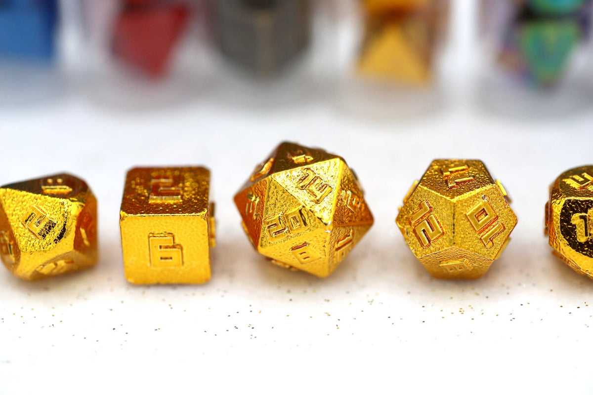 Hymgho Premium Dice - 10MM Mini RPG Dice Set - Gold