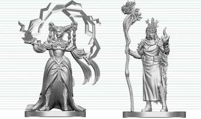 WizKids D&D Nolzur's Marvelous Miniatures: Human Druid & Elf Sorcerer