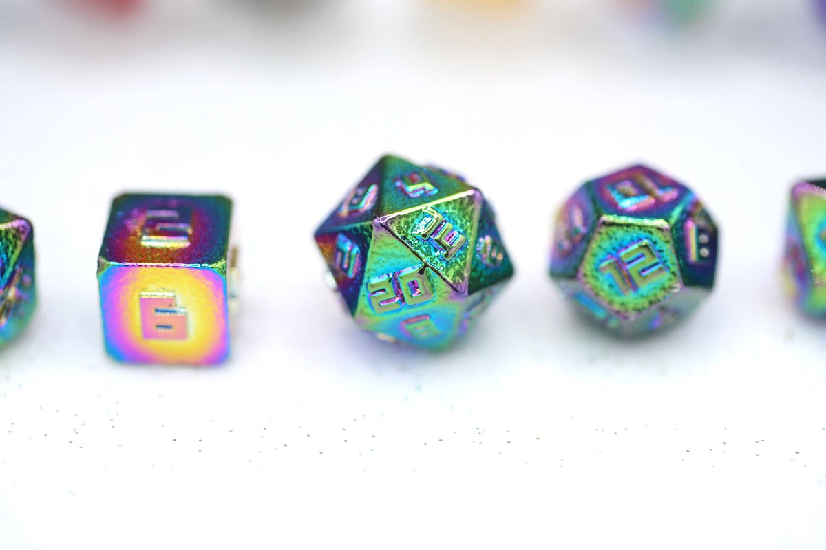 Hymgho Premium Dice - 10MM Mini RPG Dice Set - Rainbow