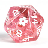 Hymgho Premium Dice - Wyrmforged Rollers - Sakura Blossom RPG Dice Set - white ink
