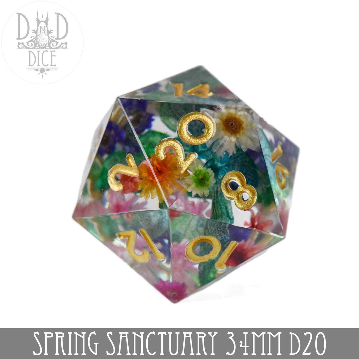 DND Dice - 34mm D20 Spring Sanctuary